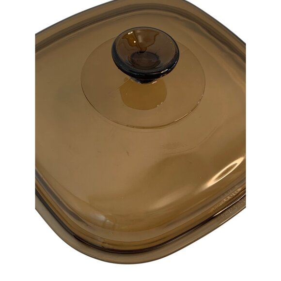 Pyrex Square Brown Glass Lid A12C 10.5" Replacement Cover For Cookware - Picture 6 of 6